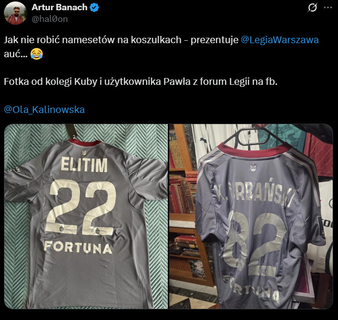 TRAGICZNIE WYGLĄDAJĄCY NAMESET na ''specjalnych'' koszulkach Legii xD